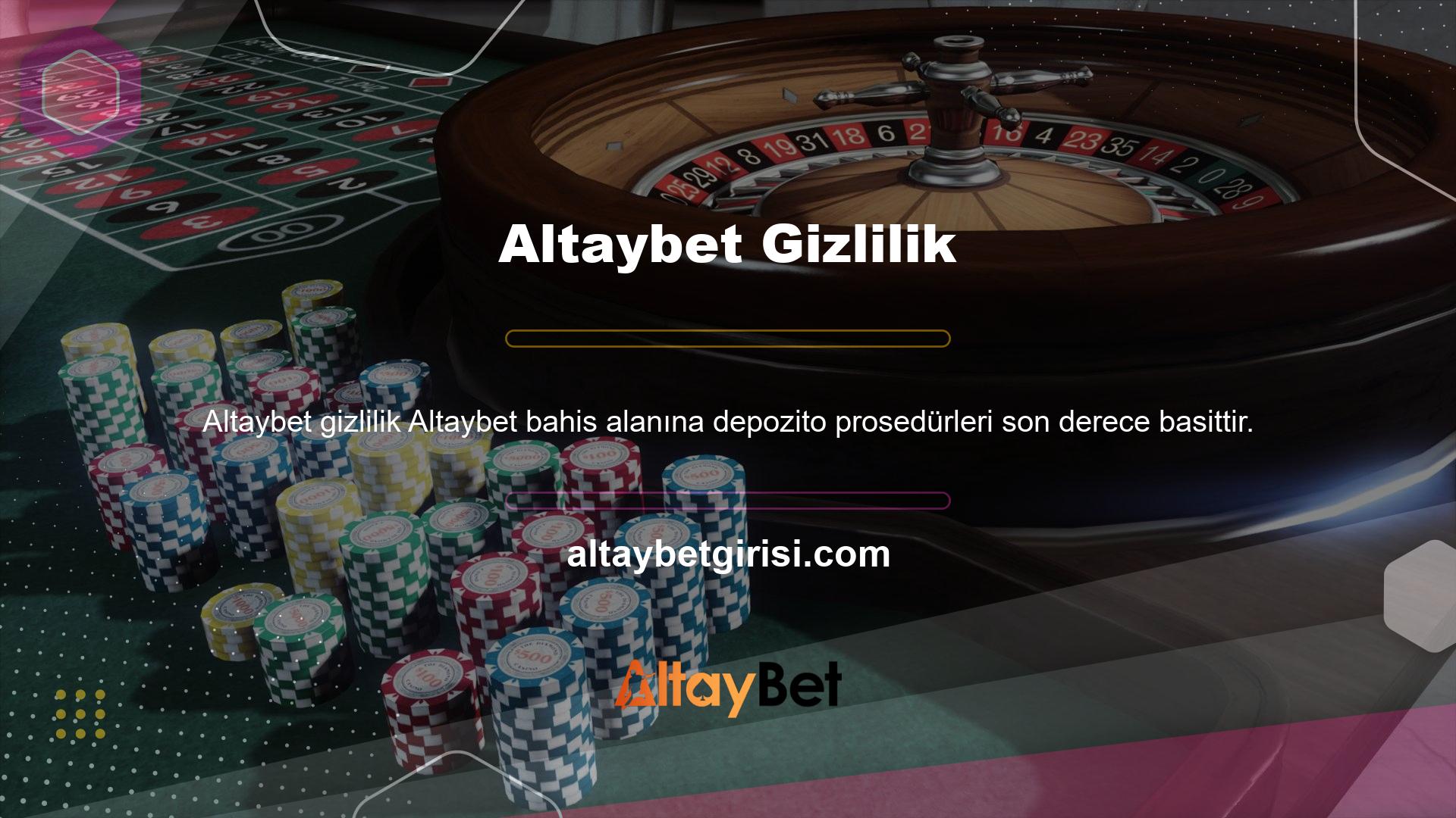 Bu bahis sitesi gizliliğinizi ciddiye alır ve bilgilerinizin güvenli olmasını sağlamak için güvenilir mevduat yöntemlerine sahiptir
